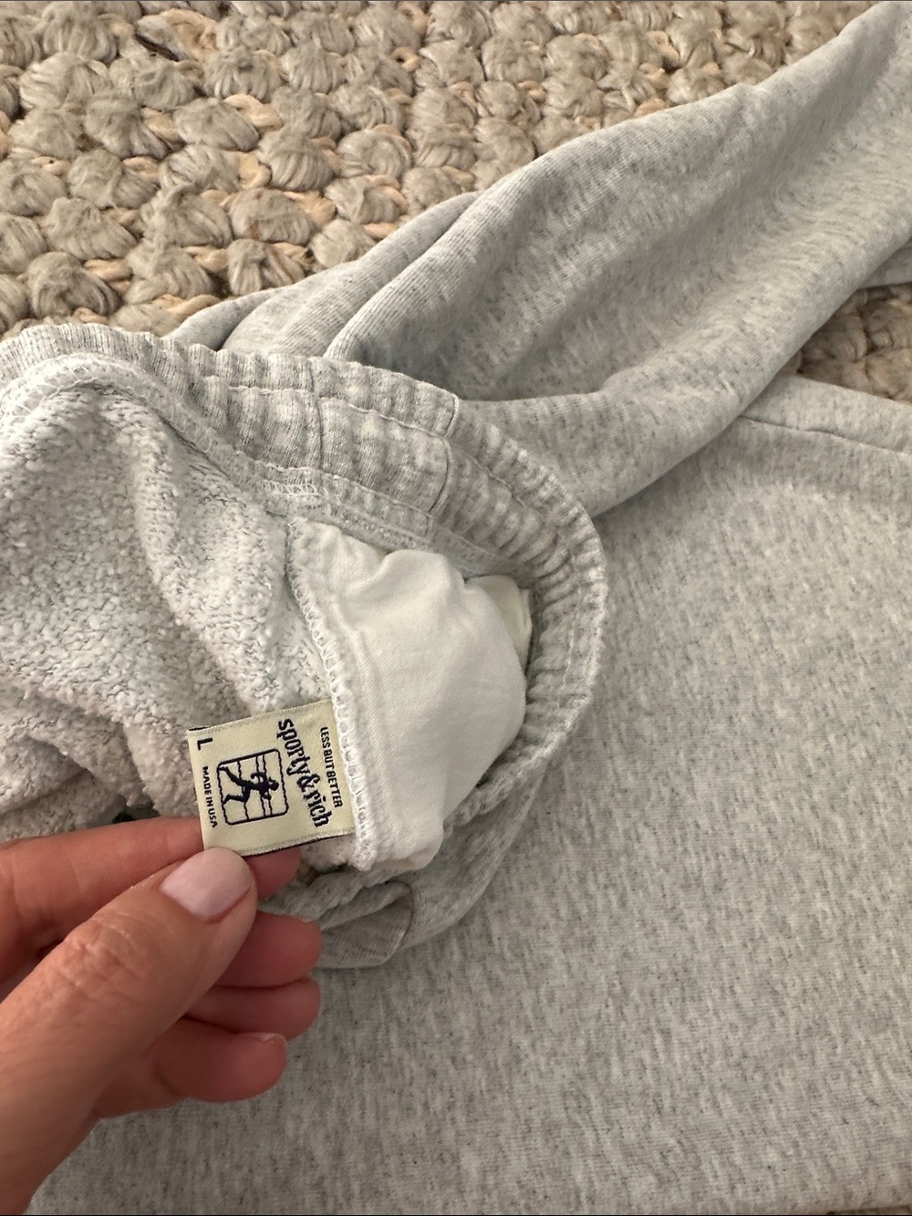 Sporty & Rich Hotel Du Cap sweatpants light grey size large - Picture 5 of 5